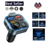 Bluetooth 5.3 FM Transmitter with PD 20W + QC 3.0 Fast Charging - HiFi Sound ...