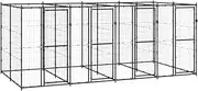 Large Outdoor Dog Kennel, Heavy Duty Outdoor Dog Run Cage, Steel Dog Kennel Outside with Doors and Secure Lock for Backyard Large Medium Small Dogs, 440 x 220 x 180 cm
