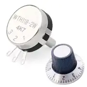 Precise Carbon Potentiometer with Round Shaft and Dial Knob WTH1182W 10K Ohm