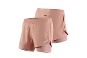 Lixada Women 2-in-1 Running Shorts Quick Drying Breathable Active Training Exercise Jogging Cycling Shorts with Longer Liner (Nude Pink , XS)