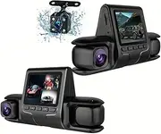 3 Lens Car Video Recorder Parking Monitor Car DVR Loop Recording HD 1080P Vehicle Driving Recorder Front Rear Camera LCD Display