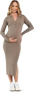 [Ripe] Maternity Sammy Knit Polo Dress Mocha