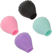 WRITWAA Beauty Organiser Storage 4pcs Makeup Brush Cover Brush Holder Portable Silicone Lid for Travel