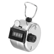 Clicker Counter 4-Digit Hand Tally Counter Mechanical Click Counter Silver