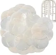 100pc Capiz Shell, Flat Shell Beads, Round Shells with Holes, Discs Char ms, Natural Mother of Pearl Char ms for Bracelets Earring Necklace Jewelry Making, Polished Shells Decor