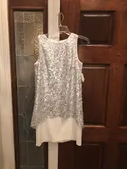 AIDAN MATTOX NWT Sequin Overlay Evening Dress Size 6