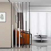 Privacy Screen Column, Metal Slats Post Divider Screen, Modern Partition Column Screens Office Decor Column, Wall Separation Post Paravent, Freestanding Room Divider(8pcs,235cm/93in/7.71ft)