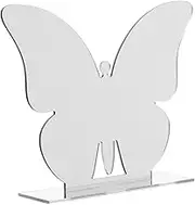 MOLUCKFU 6 Sets Table Card Display Stand Butterfly Decor Card Numbers Wedding Wedding Table Number Sign Stand Acrylic Blank Sign Party Favor Acrylic Silver