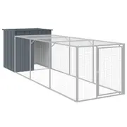 Andala Pets Chicken Cage with Run Dark Grey 110x405x110 cm