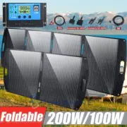 200W 100W Foldable Solar Panel 18V Mono Home RV Rooftop Camping Power Off-Grid