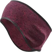 [Generic] Ear Warmers - Moisture Wicking Headbands, Elastic Running Equipment, Cold Season Headbands for Men and Women, Warm Headbands for Women - Fleece Earmuffs Headbands for Women, Burgundy, riferimento