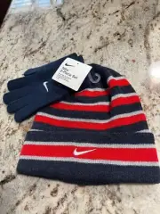 Nike Kids Boys Beanie Hat And Gloves Set ~ New