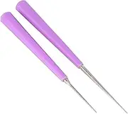 Generic 2 Pcs Bead Hole Reamer Violet Craft DIY Tools for Expanding Pearls and Beads Portable and Easy to Use with Skid Handle for Jewelry Making Supplies