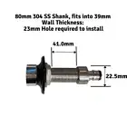 80mm 304SS Long Shank With Duotight – 8mm (5/16) x 5/8inch , Beer Tap, Home Brew