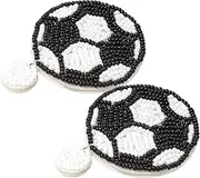 Abaodam 1 Pair Football Earrings Sports Earrings Handmade Earrings Braid Earrings Drop Earrings for Women Earrings Jewelry Dangle Drop Earrings Sports Ball Earring Cool Earrings Beads