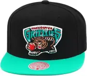 Mitchell & Ness Vancouver Grizzlies NBA Logo Snapback Hat Cap - Black/Teal