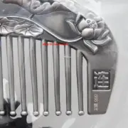 Soiid 999 Fine Silver Comb Chinese Lotus Pattern Portable Comb 3.9inch Best GIFT
