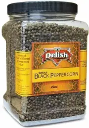 Whole Peppercorns by It's Delish – 35 OZ Jumbo Reusable Container – Whole Black