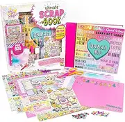 [JUST MY STYLE] Ultimate Scrapbook by Horizon Group USA, DIY Scrapbook Journal Kit, Included Scrapbook, Stickers, Pen, Scissors, Glue Stick, Gemstones & More