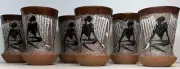 Zimbabwea Simba African cups (6) Terracotta Pottery W/Ladies Pictured On Front
