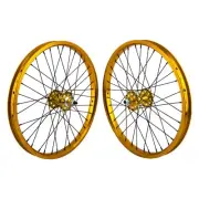 SE Racing Bikes 20" BMX Bike Wheelset Single Speed Freewheel Gold