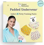 [superbottoms] Padded Underwear Waterproof Pull Up Underwear Potty Training Pants For Babies Pull Up Unisex Trainers Padded Underwear For Toddler Size 1 1-2Y Size 1 1-2Y Assorted, Assorted, 1