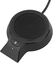 USB Conference Microphone 360° Omnidirectional PC Microphones USB Plug-and-Play Video Meeting Gaming Chatting Microphone Black One Size