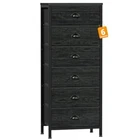 Tall Dresser with 6 Drawers,Vertical Bedside End Table and Chest for Oak Black