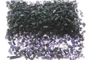 1128.03 - 1 OUNCE DEEP ROYAL PURPLE BULLSEYE GLASS COARSE FRIT 90 COE FUSIBLE