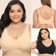 Women Unlined Wirefree Bra Seamless Full Figure Big Size Large Breast Underwear