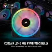 Corsair LL140 RGB 140mm Dual Light Loop RGB LED PWM Fan Single Pack PWM Control