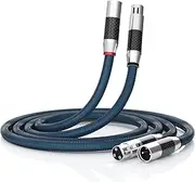Monosaudio 17Guage Balanced Interconnect Cords, Audio 3 Pin XLR Female to XLR Male Signal Cable, OFC Silver Plated XLR Cable with Braided Sleeves (0.5M/1.6Ft)(a Pair）