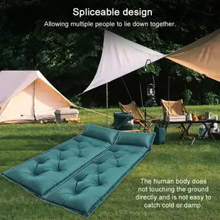 戶外露營野餐自駕旅行便攜式軟床墊高回彈舒適自動充氣床墊帶枕頭
