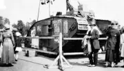 An army tank on display Geelong Victoria 1920 OLD PHOTO