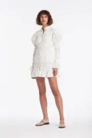 BNWT SIR THE LABEL IVORY XANTHE LONG SLEEVE MINI DRESS - SIZE 1/8 AU/4 US