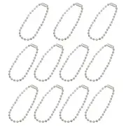 4.72" Ball Bead Chains with Connectors for Key Chains DIY Crafts, 24Pcs Silver