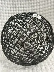 Crate And Barrel Iron Ball Medium Unique Home Deco Metal Welded Sphere Orb New!