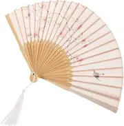 FOMIYES Vintage Style Hand Fan Elegant Bamboo Folding Fan for Dance Performance and Decoration Traditional Design Creative Photo Prop for Events