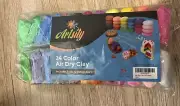 Air Dry Clay 24 Color Modeling Set w 3 Sculpting Tools 0.44 oz each color NEW