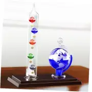JJ Care Galileo Thermometer with Glass Globe Barometer Frosted, Galileo