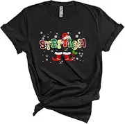 [Generic] Stepmom Cute Funny Christmas Red Green Plaid Leopard Santa Matching Pajama Xmas Santa Family Group Unisex T-Shirt