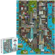 Adult Jigsaw Puzzle 8-bit New York Map 500 Pieces Level 2 100% Recycled Card