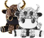 [WOFASHPURET] Cartoon Cow Brooch Nozzle Kit Chrome Decorative Strips European-style Hanging Rod Cute Keychains for Women Wrench Kit Charm Keychain Brake Oil Kit Outdoor Tray Plate Alloy