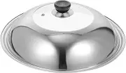 Stainless Steel Pan Lid with Visible Tempered Multifunctional Pot Cover for Wok Frying Pan and Dome Cooking Design with Steam Vent for Moisture