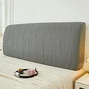 Soft Bed Headboard Slipcoverfor Bedroom DécorDouble Single Bed Dustproof Protectors Elastic Bed Headboard Covers-Gray||180cm/71in
