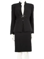 Black Wool Skirt Suit