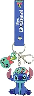[Concept One] Disney Stitch Keychain, Scrump Charm Wristlet with Key Ring, Blue, Blue