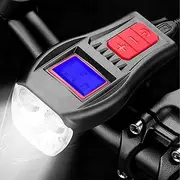 Road Bike Cycling Speedometer, Headlight Speedometer | Waterproof Speedometer with Horn - USB Rechargeable Bike Speedometer with Light and Horn Waterproof Cycling Computer Accessories for Road