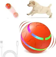 Interactive Dog Ball Toys, Active Rolling Ball for Indoor Dogs Cats with Motion Activated USB Rechargeable, Moving Bouncing Ball pet Puzzle Toy (Orange)