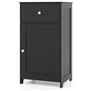 Giantex Bathroom Organizer Floor Storage Cabinet Cupboard w/Drawer Black